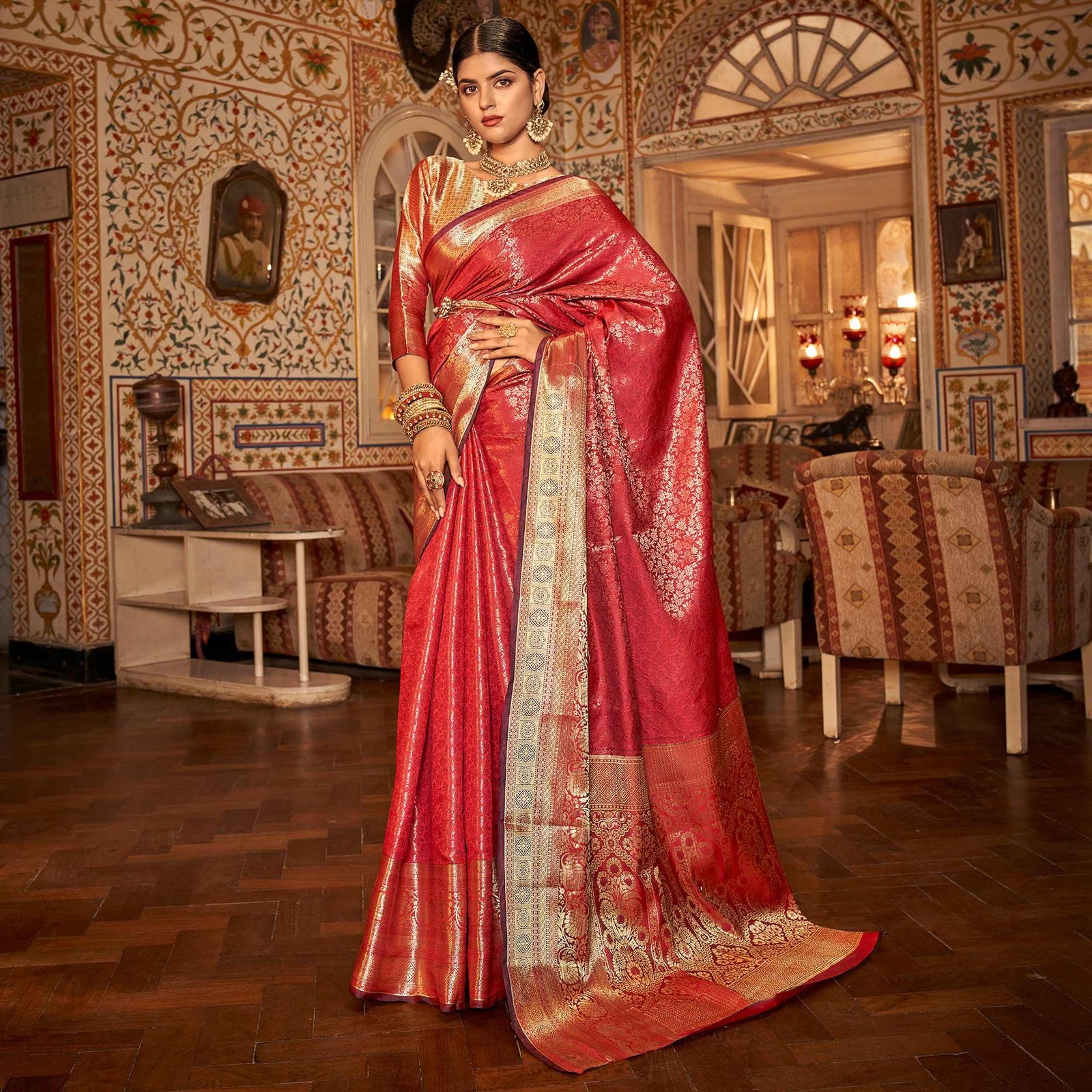 Kanjivaram Gold Border Saree